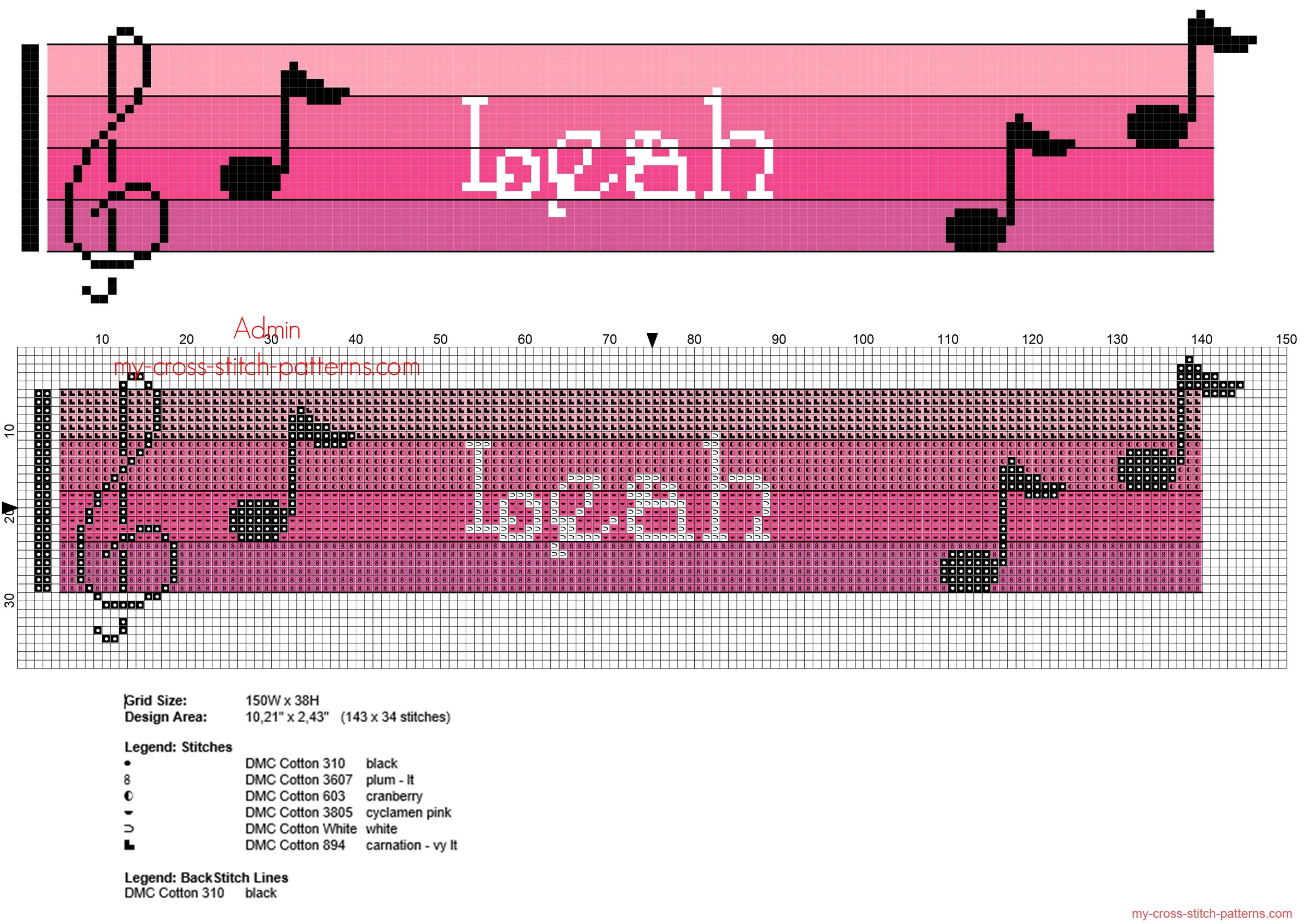 leah_cross_stitch_baby_female_name_with_pink_colors_sheet_music