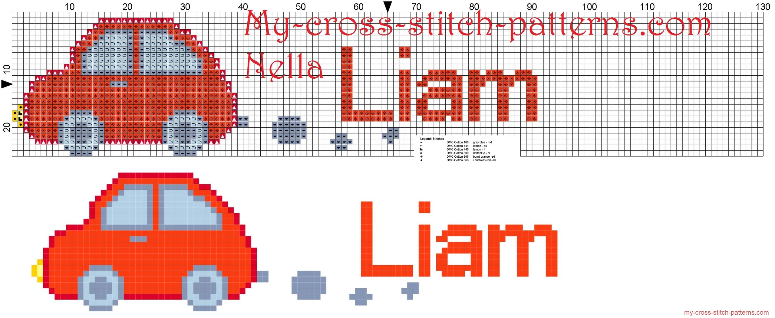 liam_name_with_toy_car_cross_stitch_patterns