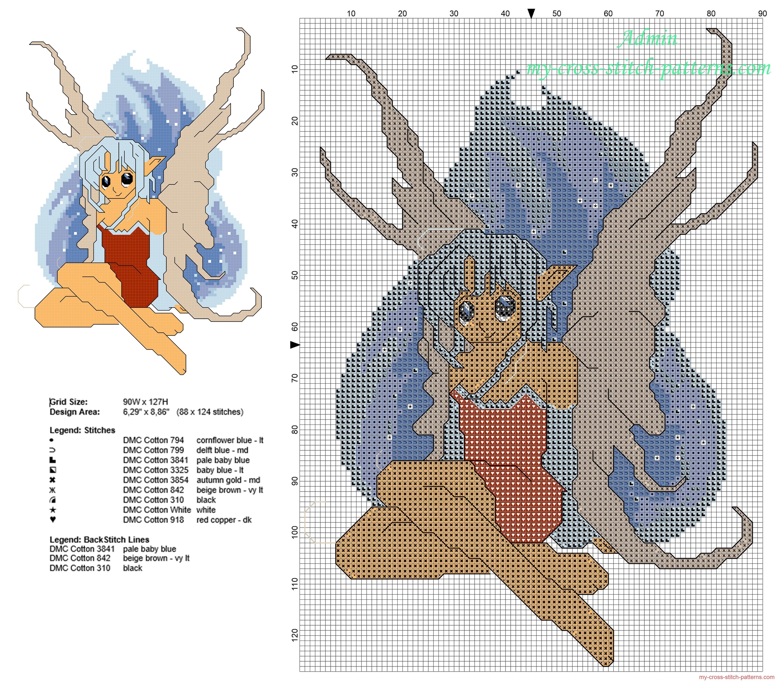 light_blue_hair_fairy_free_cross_stitch_pattern_with_half_stitch_use_88_x_124_9_dmc_threads