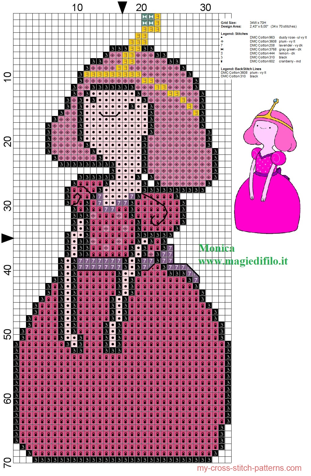 little_princess_bubblegum_adventure_time_cross_stitch_pattern