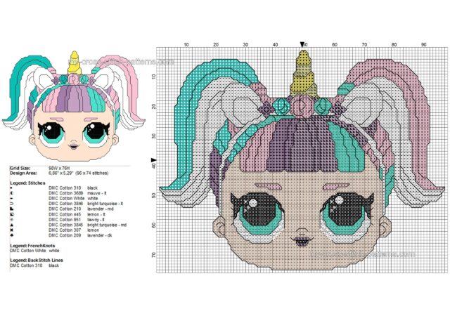 lol_surprise_doll_unicorn_free_cross_stitch_pattern_96x74