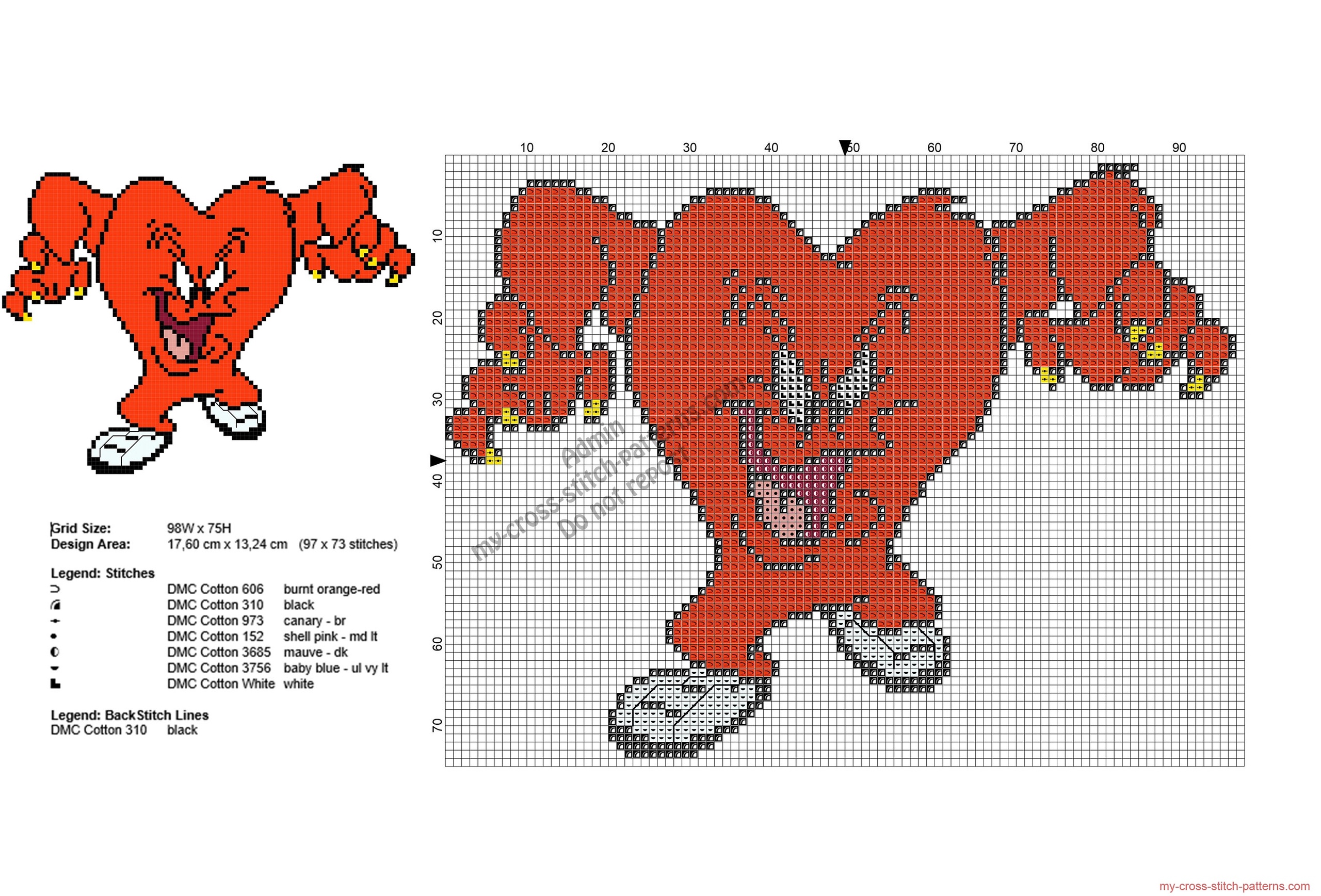 looney_tunes_gossamer_free_cross_stitch_pattern_97x73