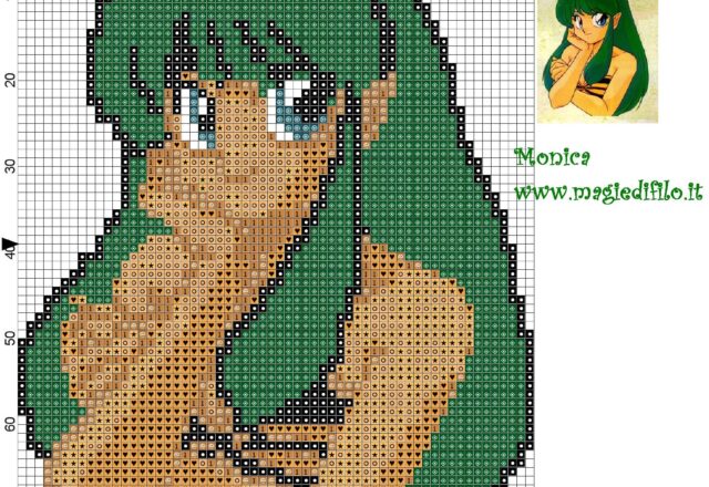 lum_urusei_yatsura_cross_stitch_pattern