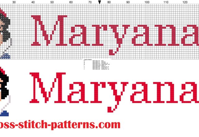 maryana_cross_stitch_pattern_name_with_disney_princess_white_snow