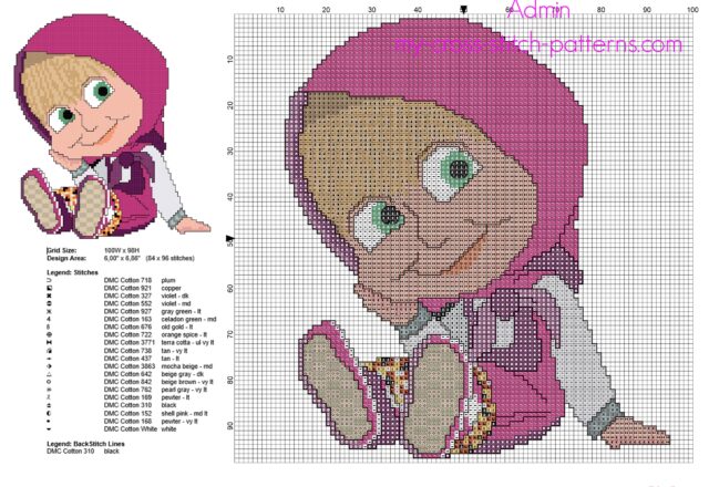 masha_sitting_from_cartoons_masha_and_the_bear_free_cross_stitch_pattern