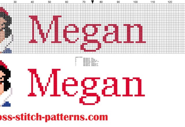 megan_cross_stitch_pattern_name_with_disney_princess_white_snow