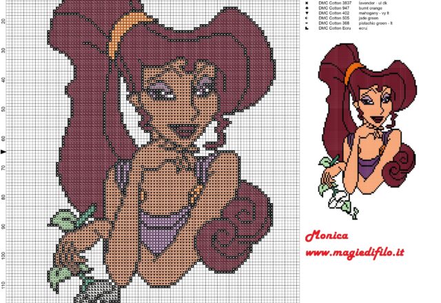 megara_with_flower_hercules_cross_stitch_pattern