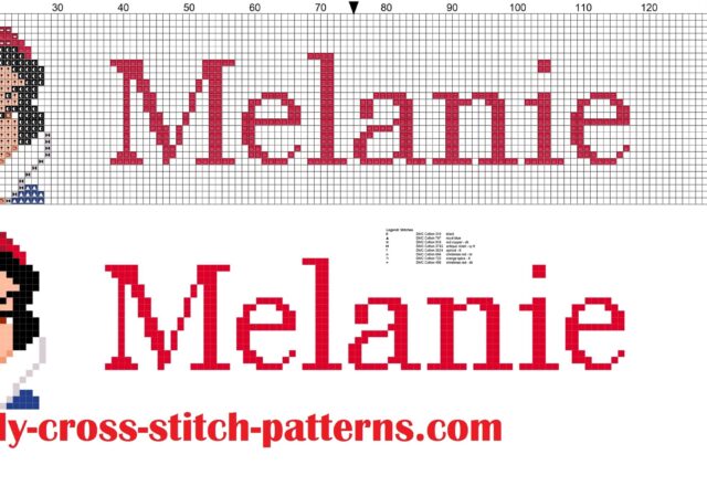 melanie_cross_stitch_pattern_name_with_disney_princess_white_snow