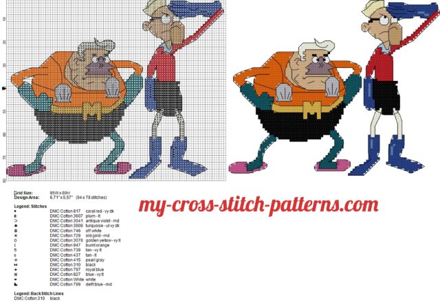 mermaid_man_and_bernacle_boy_spongebob_heroes_cross_stitch_pattern