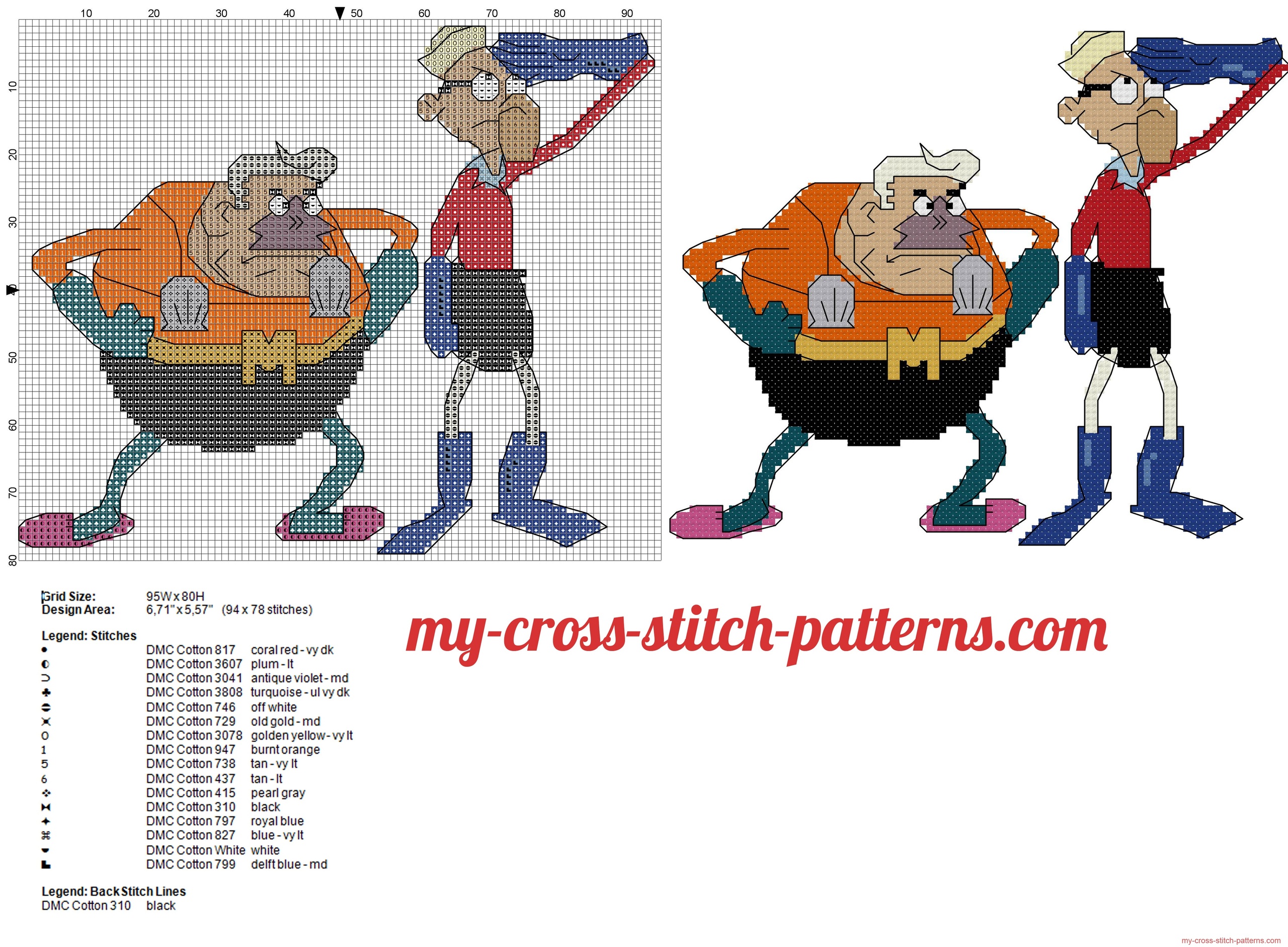 mermaid_man_and_bernacle_boy_spongebob_heroes_cross_stitch_pattern