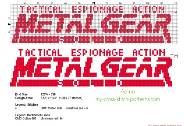 metal_gear_solid_1_videogame_logo_free_cross_stitch_pattern_120_x_27_stitches_1_dmc_thread