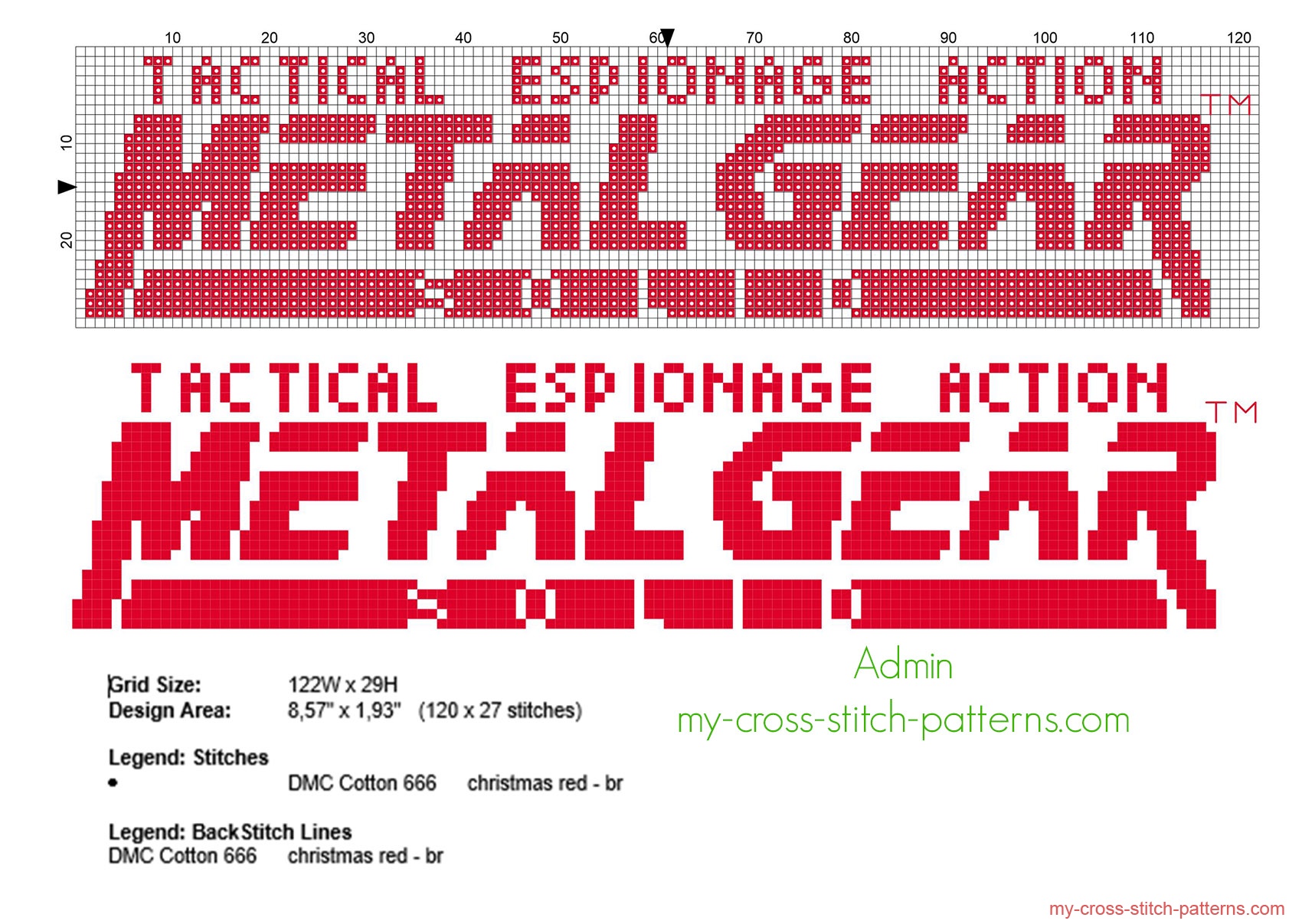 metal_gear_solid_1_videogame_logo_free_cross_stitch_pattern_120_x_27_stitches_1_dmc_thread