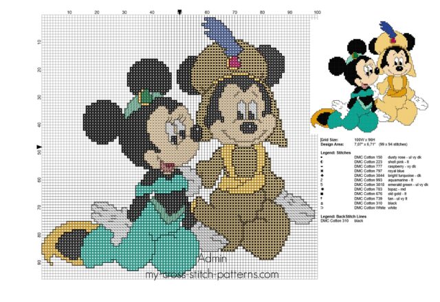 mickey_and_minnie_mouse_as_jasmine_and_aladdin_cross_stitch_pattern