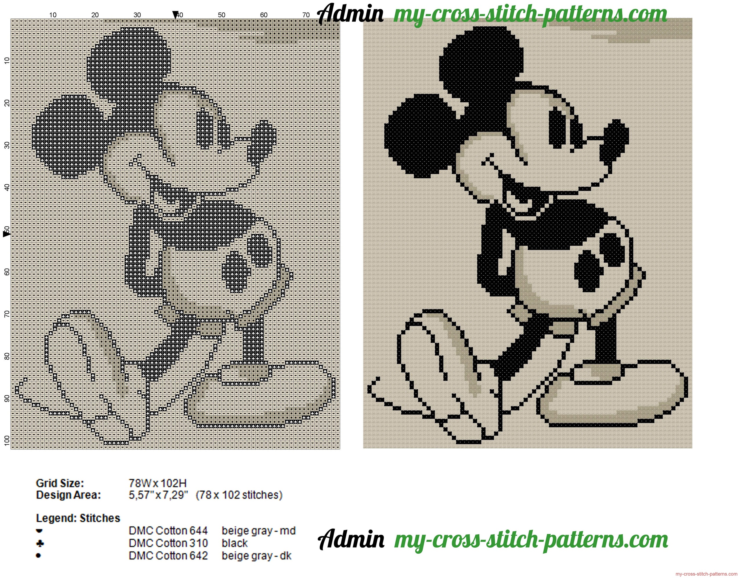 mickey_mouse_old_style_cross_stitch_pattern_78x102