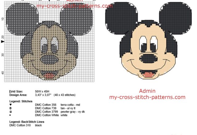 mickey_mouse_with_backstitch_use_small_size_48_x_43_only_5_dmc_threads_free_cross_stitch_pattern