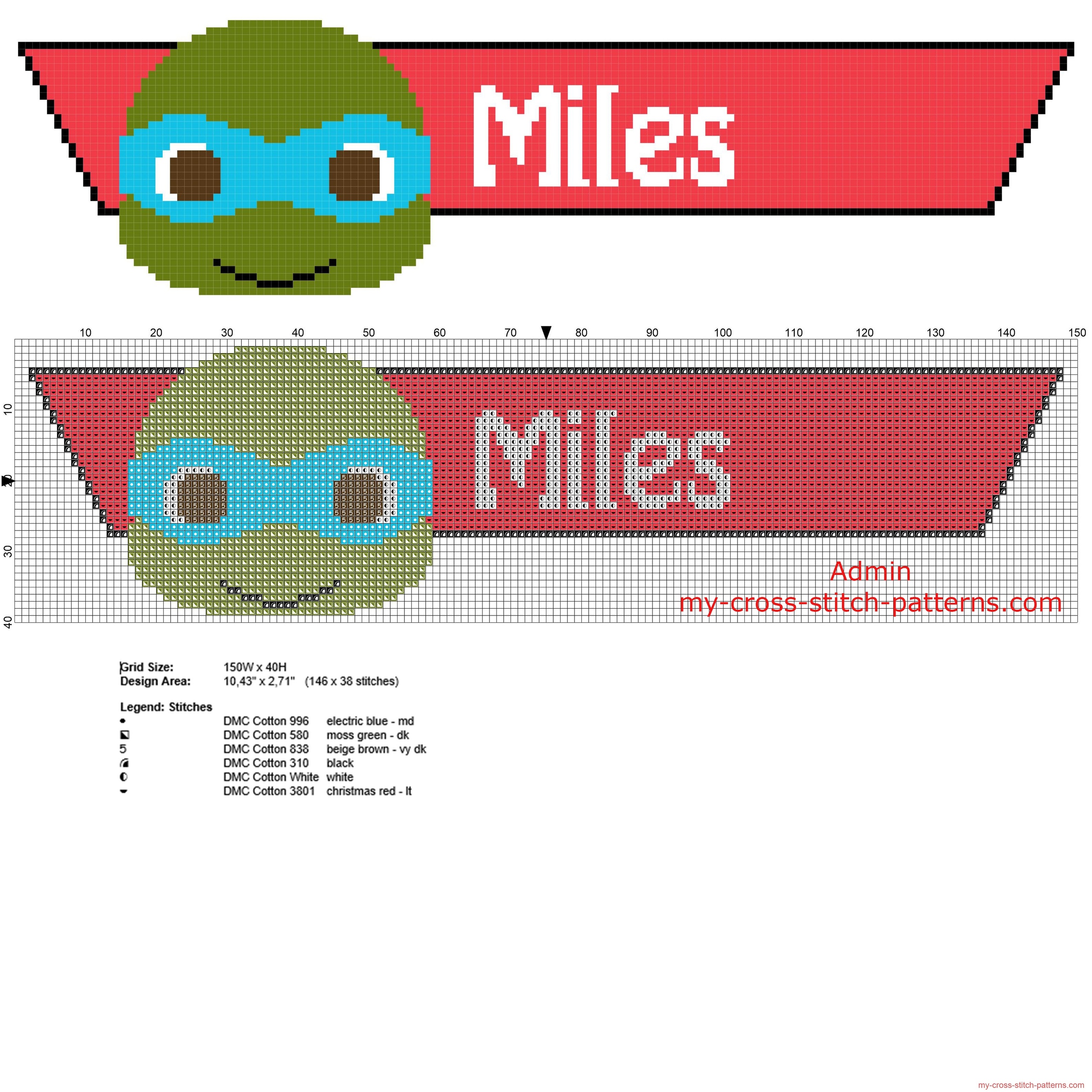 miles_cross_stitch_baby_name_with_teenage_mutant_ninja_turtles