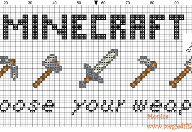 minecraft_weapons_cross_stitch_pattern