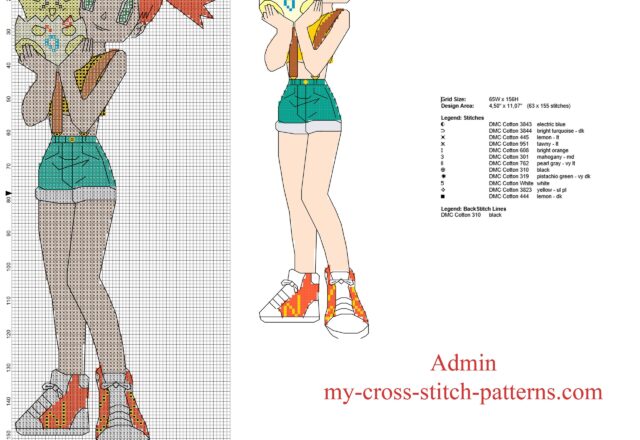 misty_pokemon_character_free_cross_stitch_pattern_63_x_155_stitches_12_dmc_threads