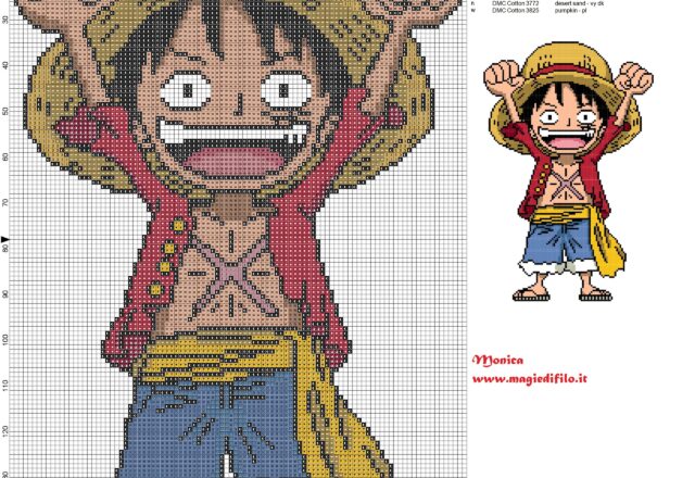 monkey_d__luffy_one_piece_cross_stitch_pattern