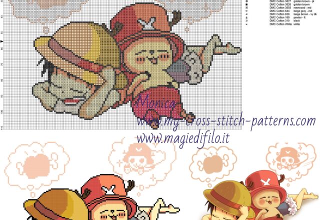 monkey_d__rufy_e_tony_tony_chopper_cross_stitch_pattern_