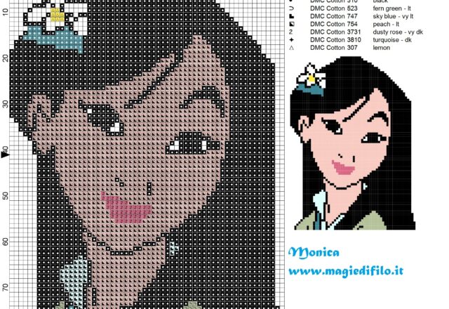 mulan_with_a_flower_cross_stitch_pattern_