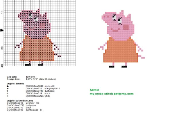 mummy_pig_small_cross_stitch_pattern_26x32