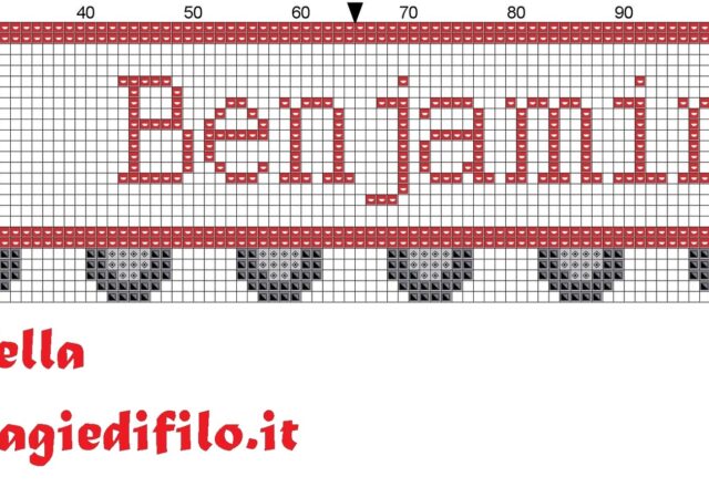 name_benjamin_with_truck_cross_stitch_pattern