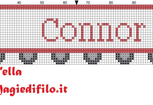 name_connor_with_truck_cross_stitch_pattern