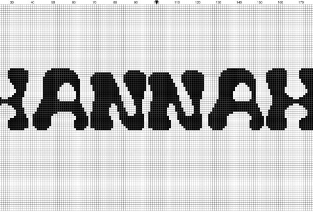name_hannah_cross_stitch_pattern_flubber_font_height_30