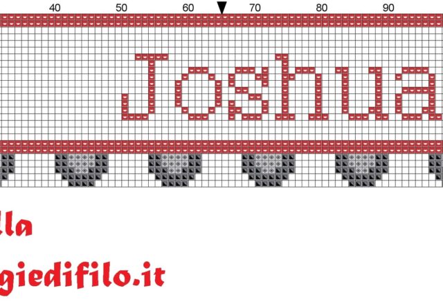 name_joshua_with_truck_cross_stitch_pattern