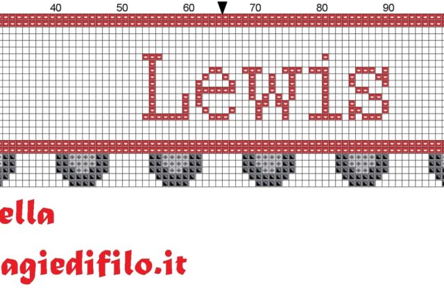 name_lewis_with_truck_cross_stitch_pattern_