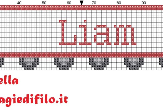 name_lian_with_truck_cross_stitch_pattern