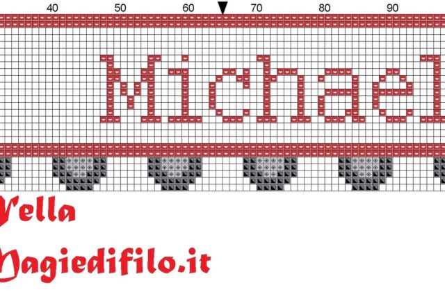 name_michael_with_truck_cross_stitch_pattern