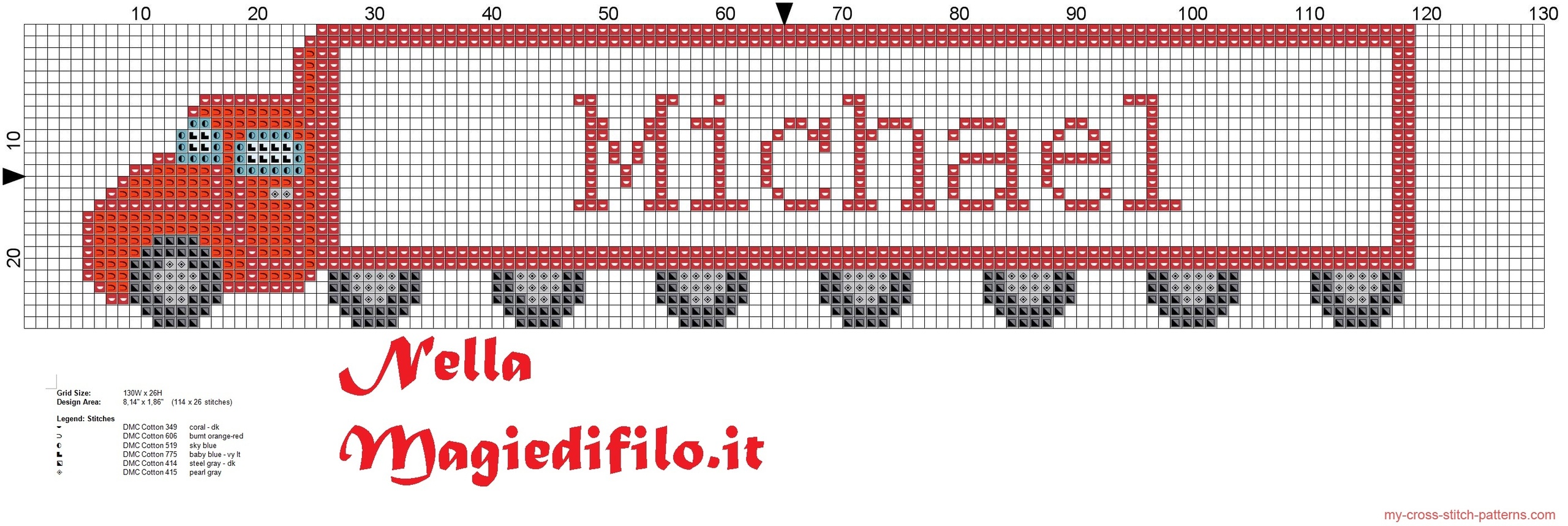 name_michael_with_truck_cross_stitch_pattern