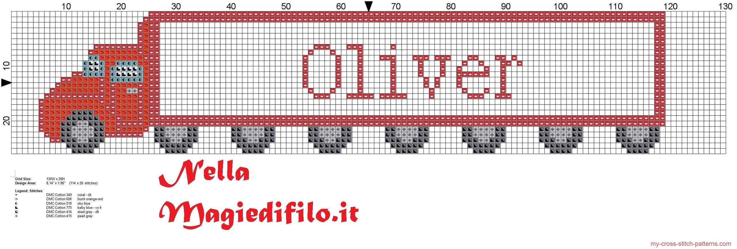 name_oliver_with_truck_cross_stitch_pattern