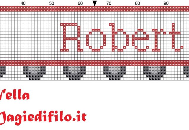 name_robert_with_truck_cross_stitch_pattern