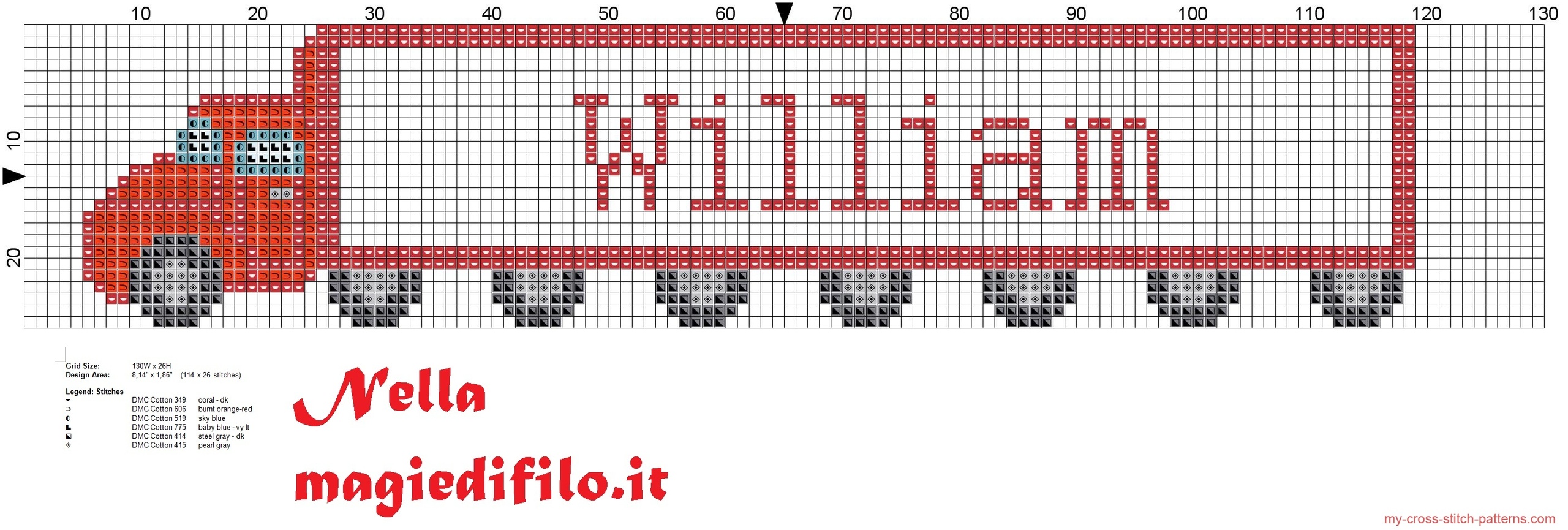 name_william_with_truck_cross_stitch_pattern