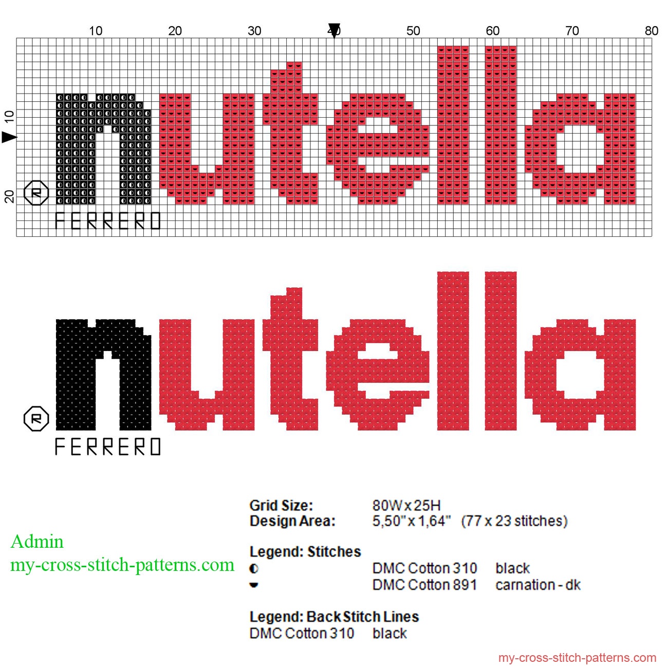 nutella_logo_cross_stitch_pattern_77_x_23_stitches_2_dmc_threads