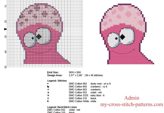 octopus_face_free_cross_stitch_pattern_in_forty_stitches