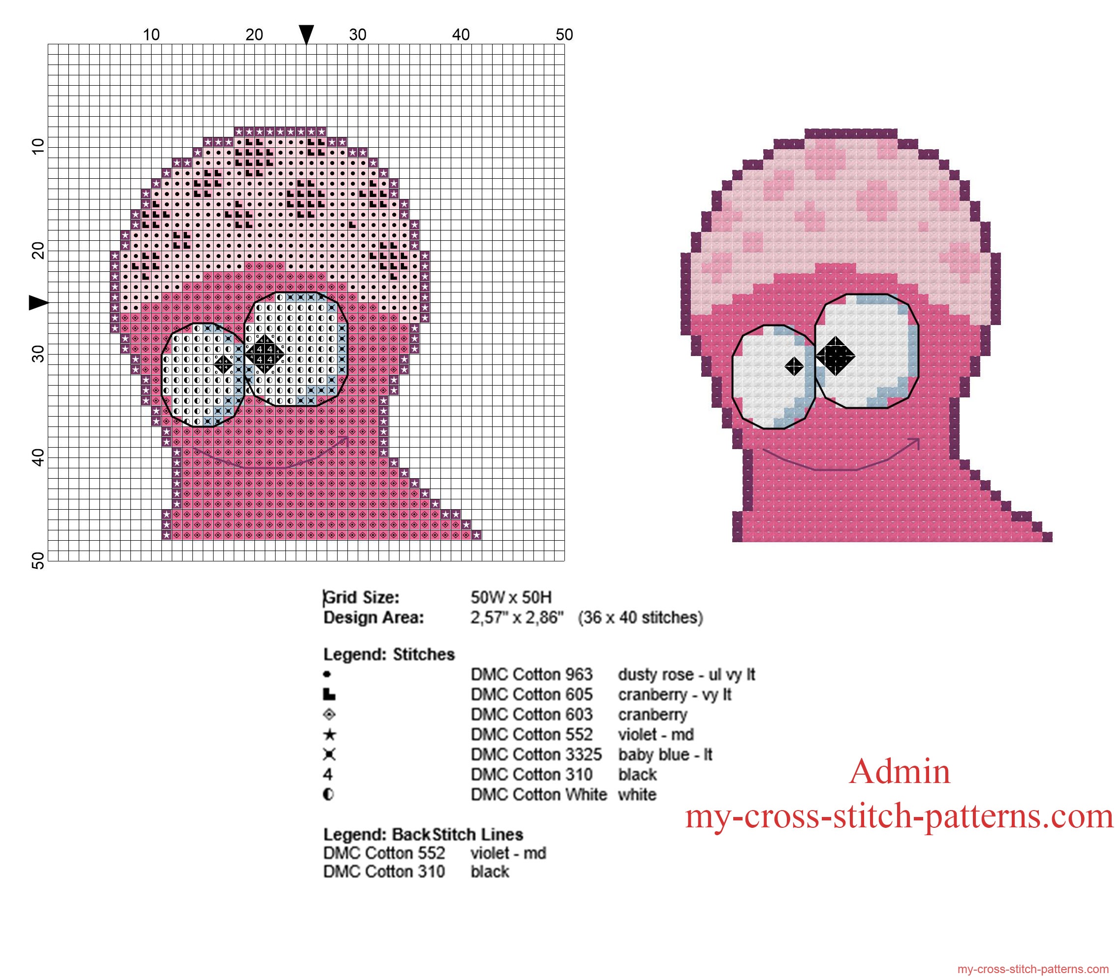 octopus_face_free_cross_stitch_pattern_in_forty_stitches