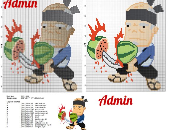 old_man_fruit_ninja_cross_stitch_pattern