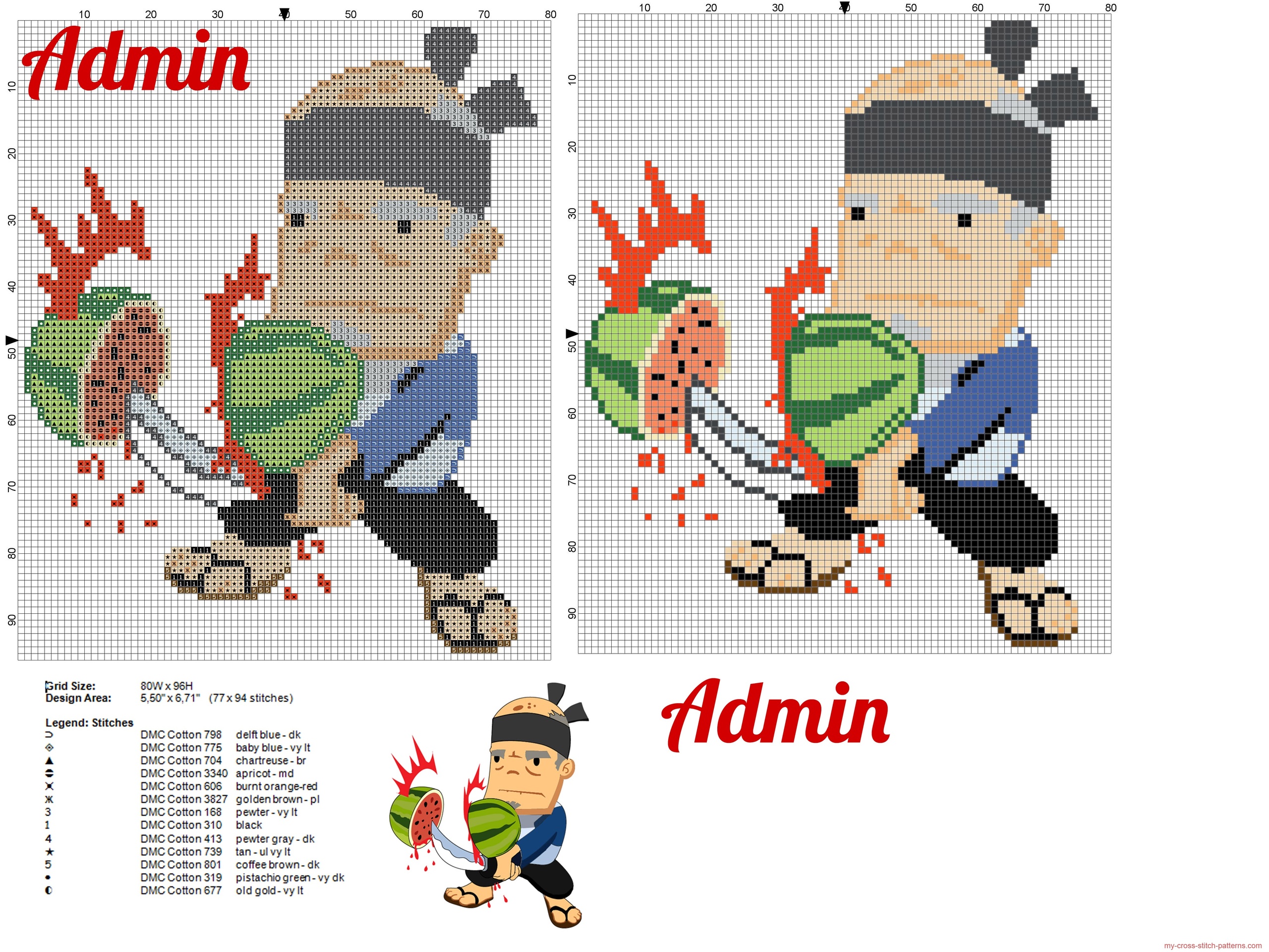 old_man_fruit_ninja_cross_stitch_pattern