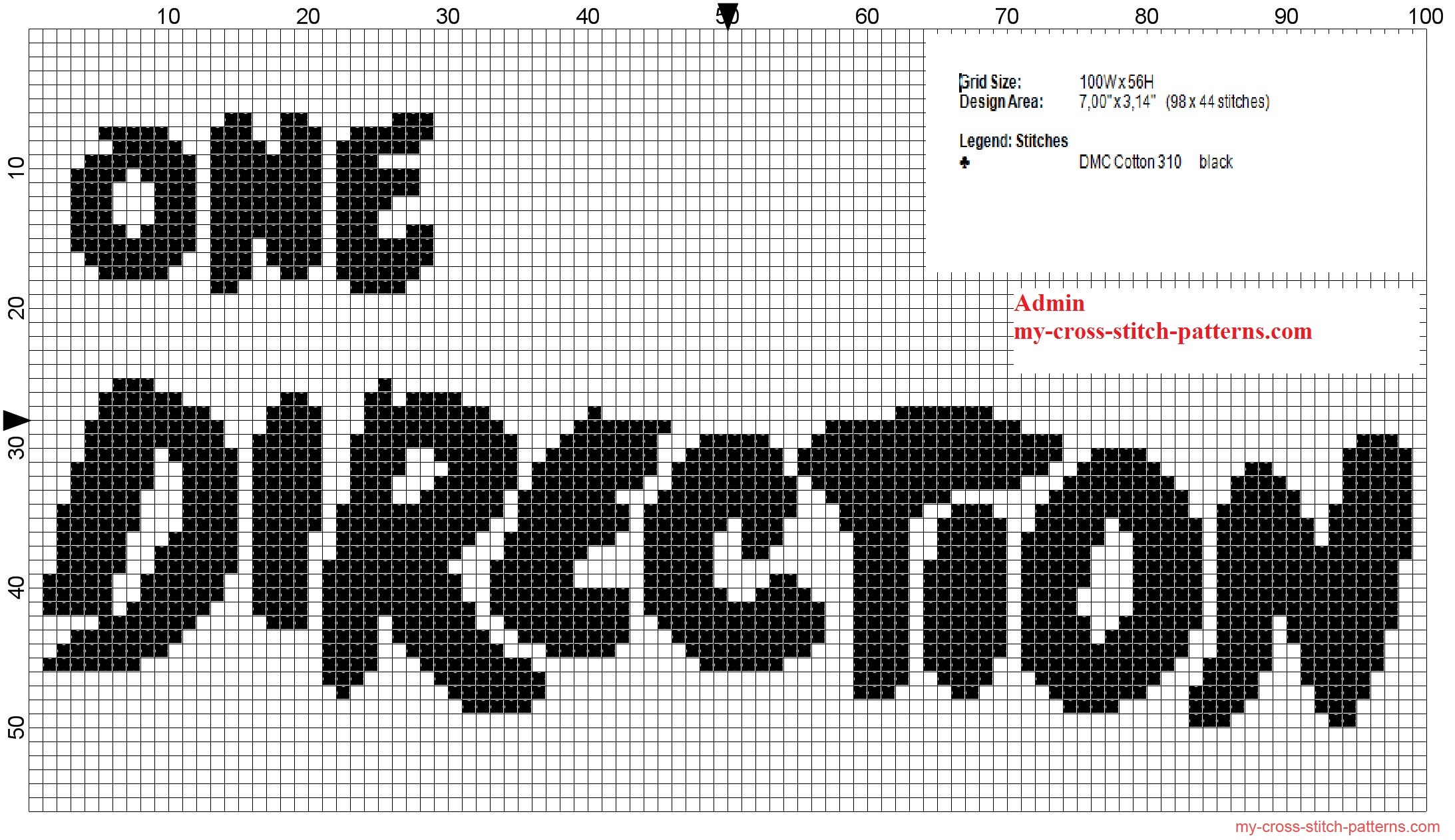 one_direction_band_logo_monochrome_black_cross_stitch_pattern