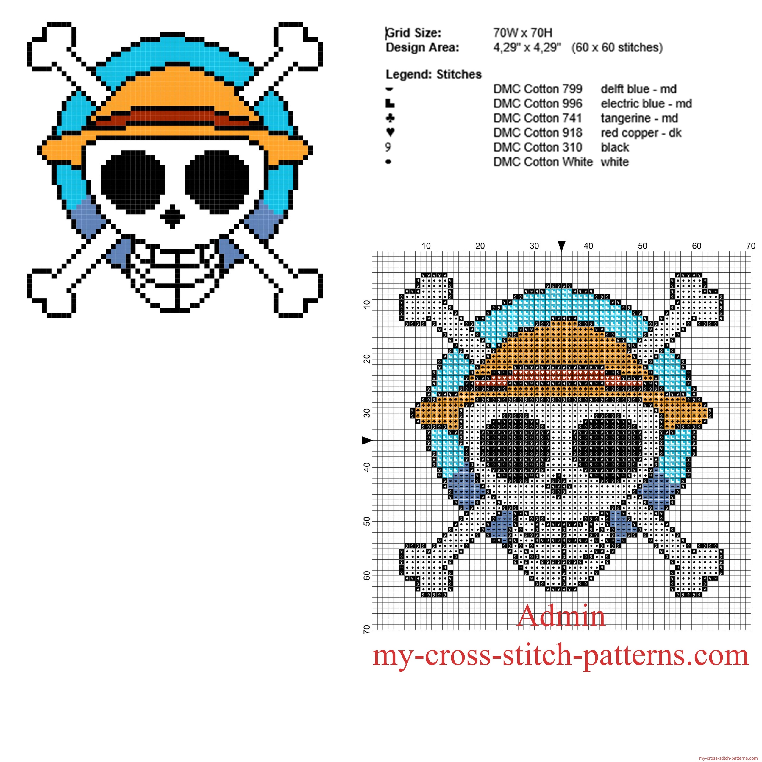 one_piece_manga_cartoon_logo_free_cross_stitch_pattern_size_60_x_60_stitches