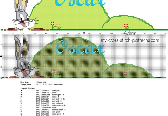 oscar_cross_stitch_baby_name_with_bugs_bunny