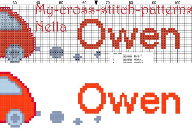 owen__name_with_toy_car_cross_stitch_patterns