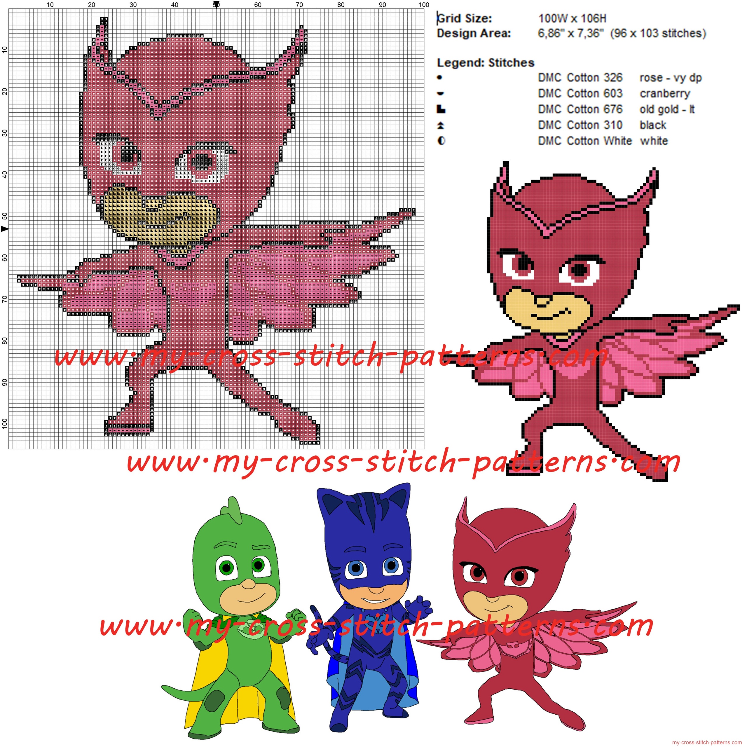 owlette_pj_masks_cross_stitch_pattern_