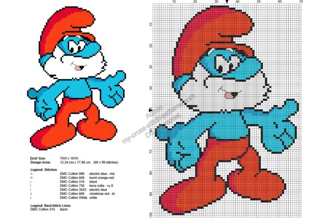 papa_smurf_free_cross_stitch_pattern_68x99