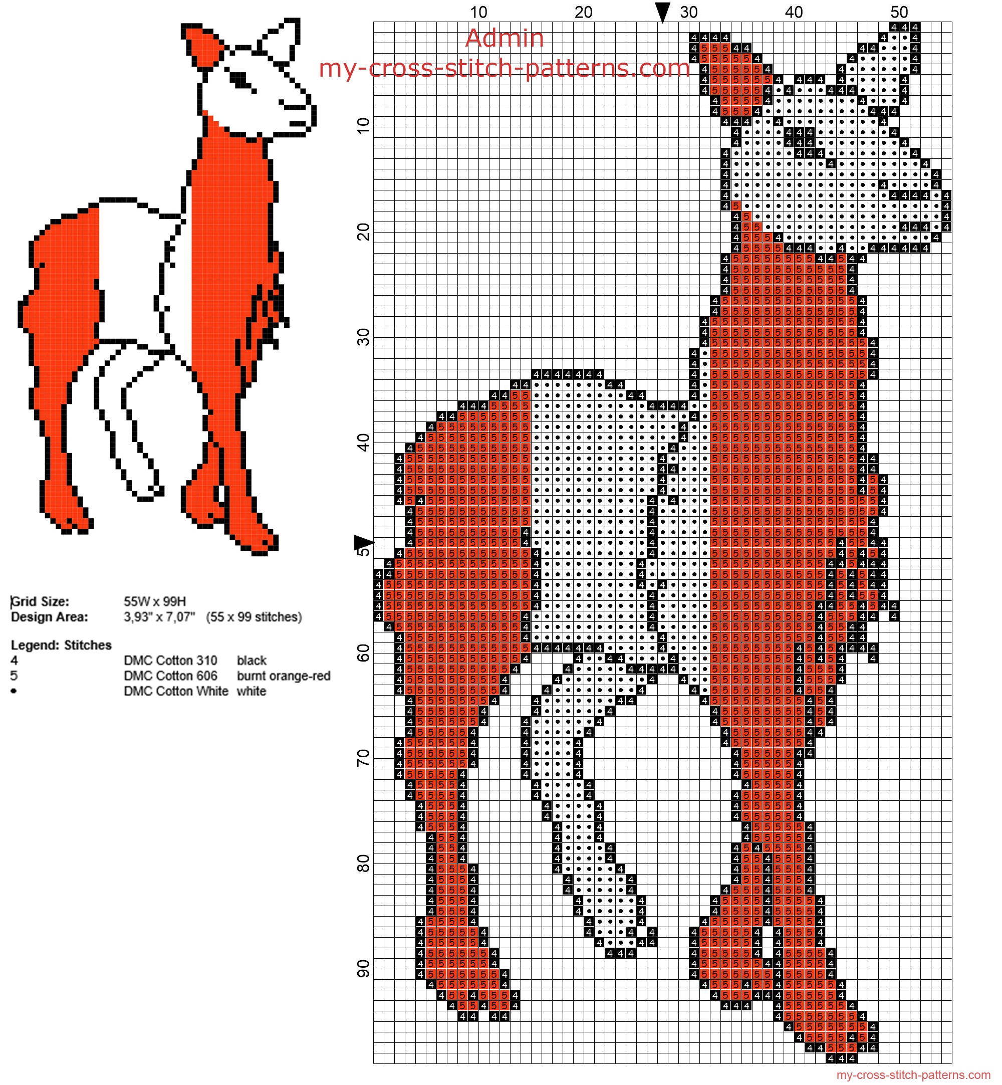 peru_llama_colored_with_colors_of_peru_flag_free_cross_stitch_pattern