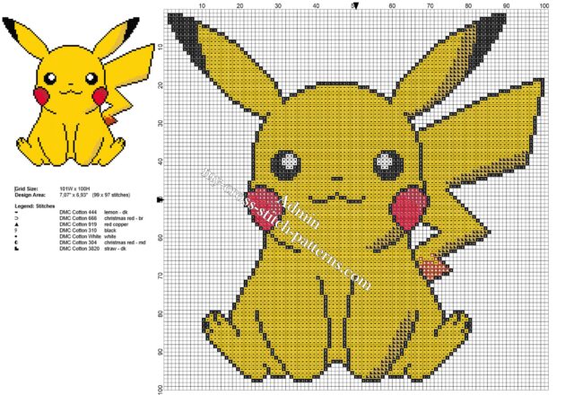 pikachu_pokemon_free_small_and_simple_cross_stitch_pattern